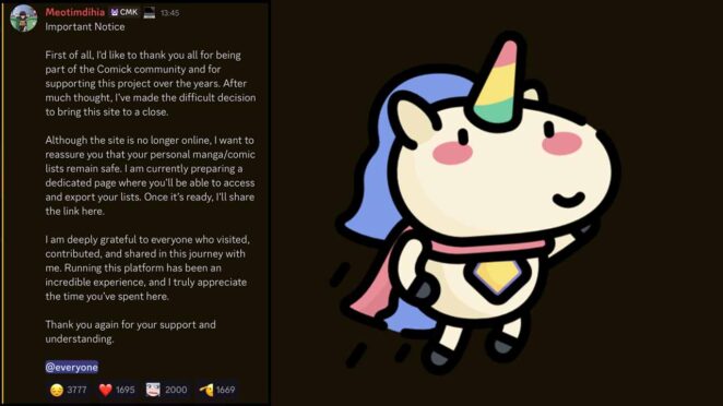 Dünyanın En Büyük Korsan Manga Sitesi Kepenk İndirdi 2 Comick Kapanış Duyurusu