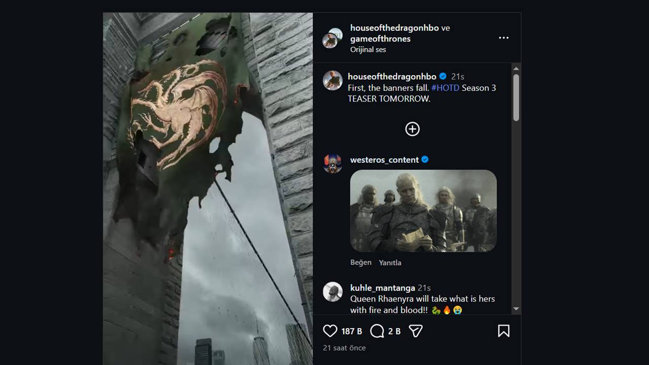 House of the Dragon 3. Sezon Tarih Tanıtım