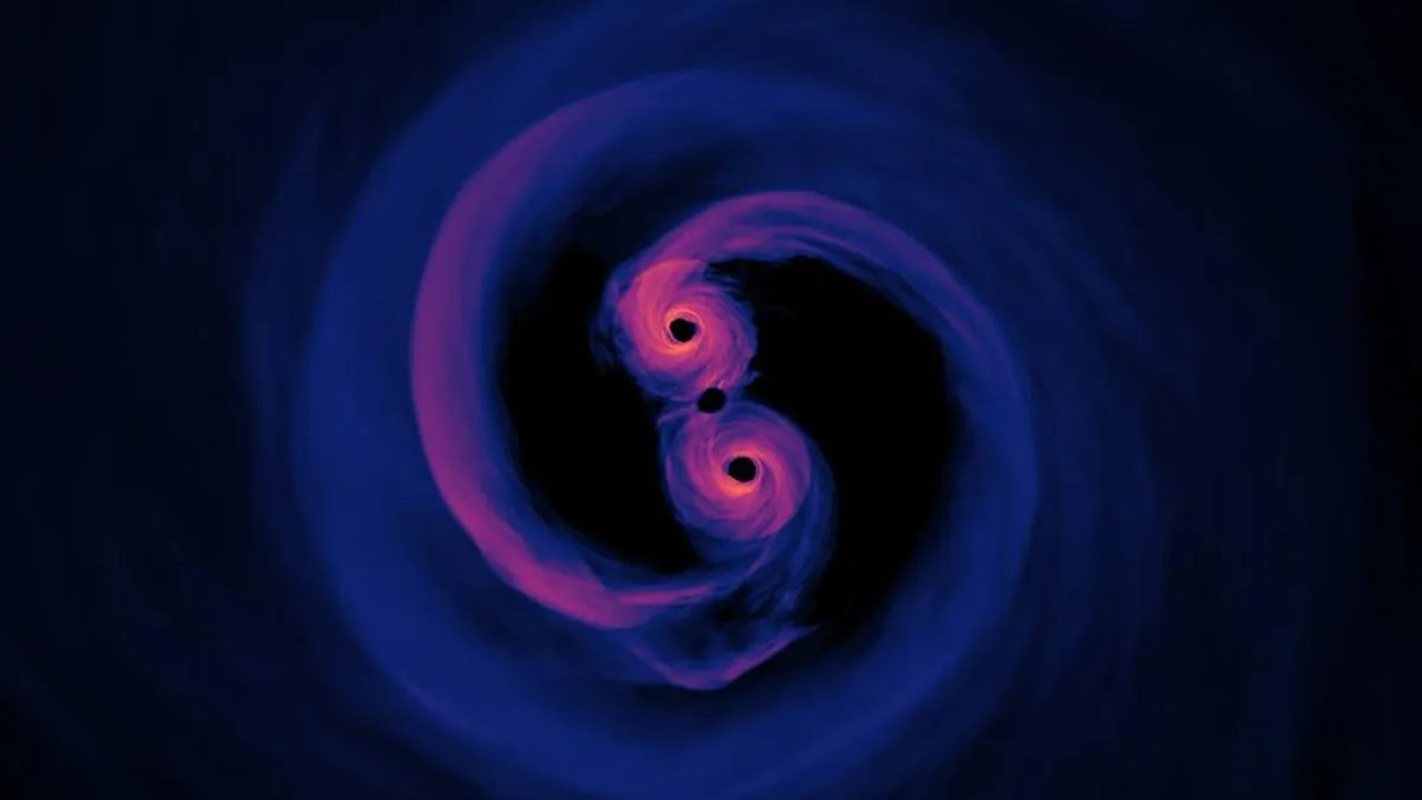 Uzak Evrenin En Tuhaf Galaksilerinden Biri Keşfedildi: İçinde Üç Dev Kara Delik Birden Var 32 Üç Süper Kütleli Kara Delik J0148-4214 Galaksi